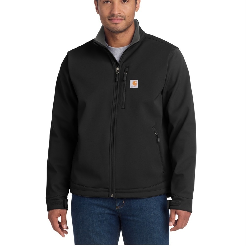 Carhartt Storm Defender Jacket Black Sz XL Rain Defender Embroider Logo Outdoor